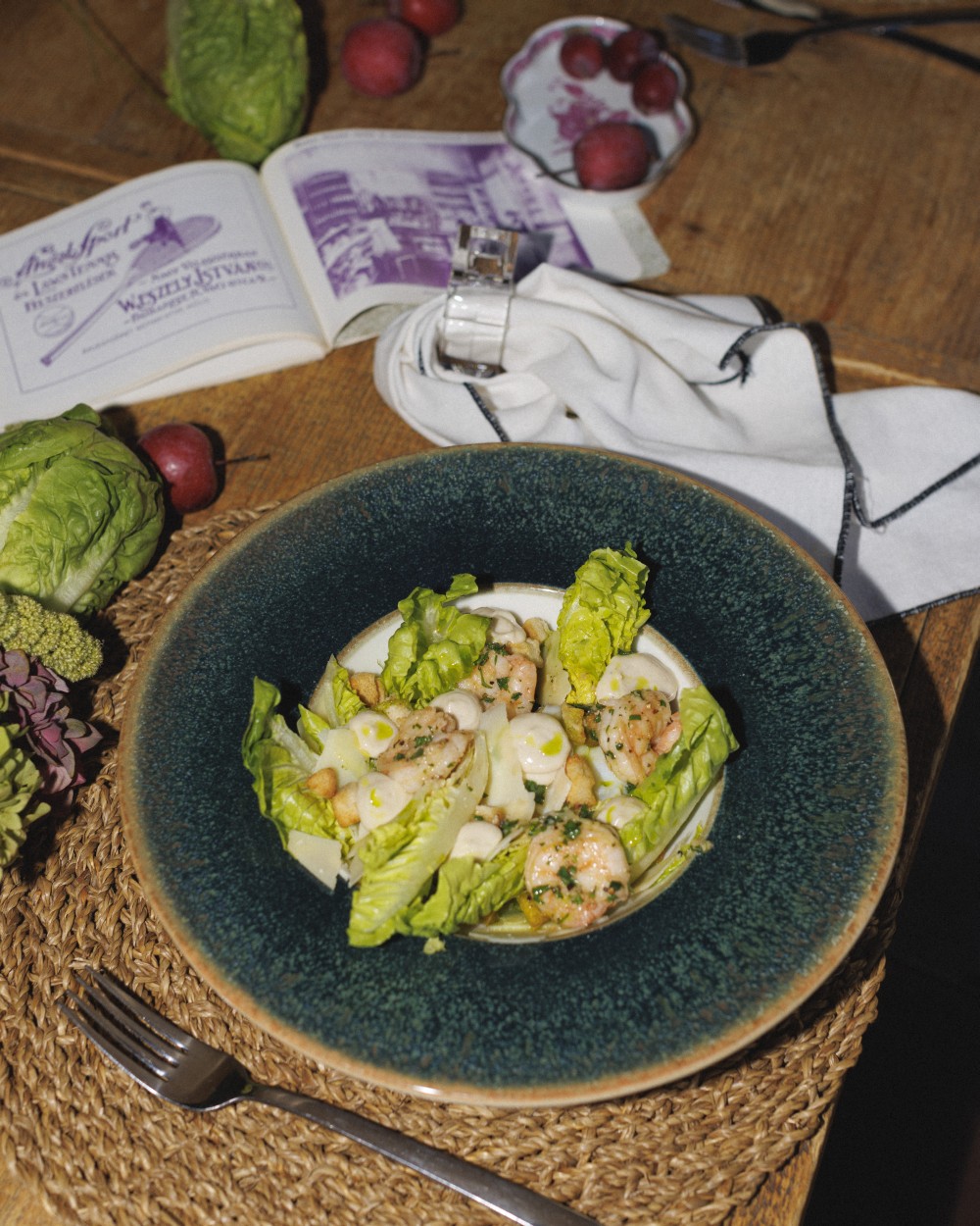 Hadik Caesar salad with creamy egg yolk