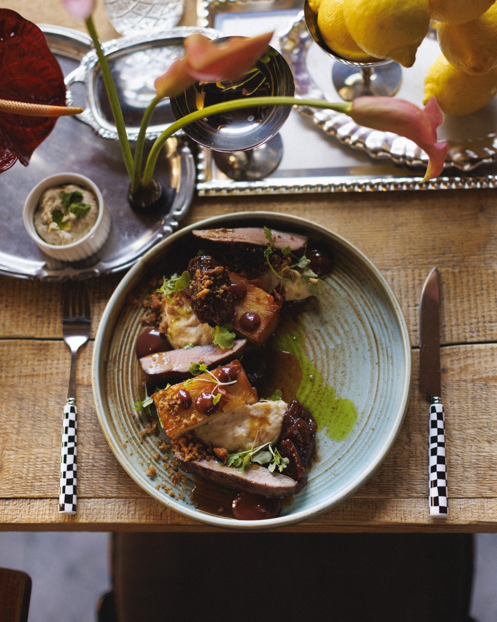 Roasted duck breast and tigh